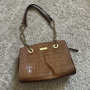 Rare Kate Spade Anya Bag - Toasted Chestnut Croc Leather